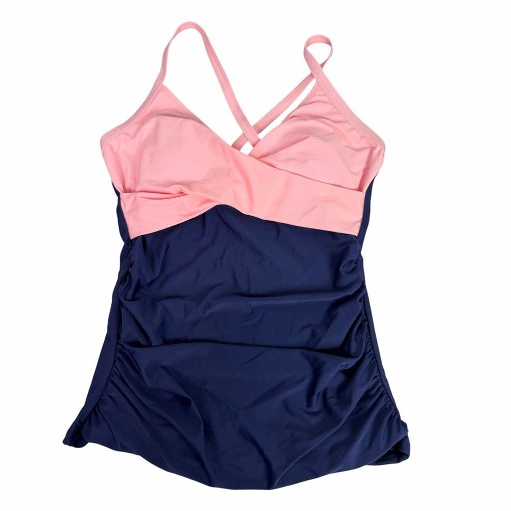 Relleciga Small Tankini Navy Blue Light Pink